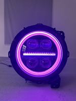 Phare LED à changement de couleur RGB pour Jeep Wrangler JL Gladiator JT, commande par application Bluetooth, ensemble de phares de voiture