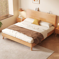 Lit en bois massif moderne et minimaliste, lit double de 1,8 mètre, lit simple de 1,5 mètre style bois de chauffage pour chambre principale, idéal petits appartements, Chine