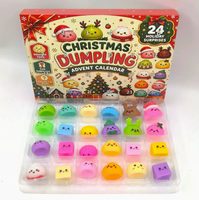 Balles anti-stress souples à presser en forme de dumpling, jouets sensoriels scintillants anti-stress
