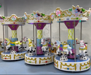 Peralatan Bermain Anak Indoor Plastik FRP Putih, Wahana <span class=keywords><strong>Carousel</strong></span> Elektrik Sensorik untuk Kafe, Mal, Pesta, Sewa - Product Image 6