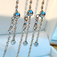 Collier artisanal italien en or 18 carats or rose platine chaîne de chandail ajustable en or bicolore collier en argent sterling 925