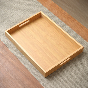 ถาดเสิร์ฟไม้ไผ่พร้อมหูจับ - ทรงสี่เหลี่ยมขนาดใหญ่ - Product Image 1