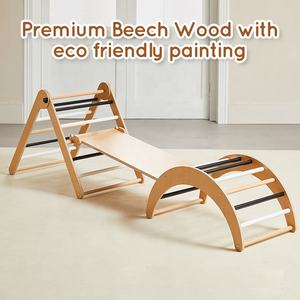 Asweets Toddler Montessori Marco <span class=keywords><strong>de</strong></span> escalada <span class=keywords><strong>de</strong></span> madera Patio interior Piklers Triangle Climber - Product Image 2