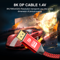 Câble DP Zhongshan LJ 8K 4K avec coque métallique (3 mètres) – Prise en charge 4K 60Hz, haute vitesse, 48 Gbit/s, retour audio