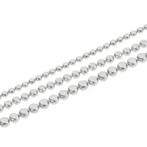 DIY Necklace Jewelry S925 Sterling Silver Semi Finished Chain 3MM Flat Ball Necklace with Chain Silver Accessories