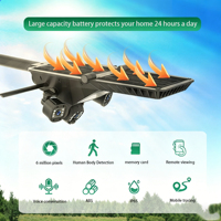 Caméra de surveillance pliable haute définition à énergie solaire, éclairage de rue à 360 degrés, grande puissance, étanche en extérieur, ABS IP65