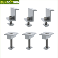 Clips de fixation intermédiaires en aluminium pour panneaux solaires, connecteurs de fixation intermédiaire pour système de support et de rail de panneaux solaires