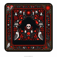 Tapis de Mahjong Américain à Motif Halloween, Doux, Imperméable, Antidérapant, Imprimé Coloré, 1 Pièce, Personnalisé OEM, 31,5x31,5 pouces