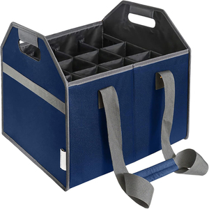 Bolsa de Transporte de Vino Plegable para Viajes, Estuche de Transporte de Vino para Picnic, Duradera, Personalizada, de Alta Calidad, para Almacenamiento de Cerveza, para 12 Botellas, Negra - Product Image 1
