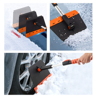 Kit de brosse à neige détachable, ensemble de déneigement d'urgence avec balai et grattoir à glace pour voiture, camping, jardin et extérieur