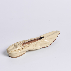 Chaussures plates en cuir véritable imprimé de haute qualité pour femmes, à bout carré, confortables et pliables, pour l'automne/le printemps/l'été - Product Image 4