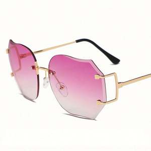 Gafas de Sol de Cristal Extra Grandes para Mujer, Estilo Retro, con Lentes Degradados Naranjas, Montura Espejo sin Marco, Protección UV400, 2019 - Product Image 4