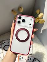 Coque de téléphone 2-en-1 magnétique bicolore avec bouton métallique indépendant, épaisseur 2.0, protection intégrale anti-chute
