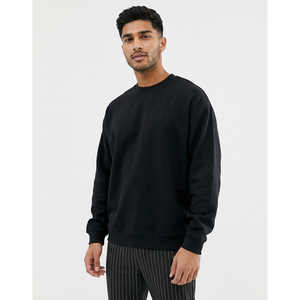 Sudadera Negra para Hombre, Cuello Redondo, Estilo Informal, Algodón, Ropa de Calle, Talla Grande, Venta al por Mayor, Moda - Product Image 1
