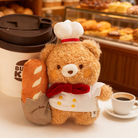 Porte-clés Ours en Peluche Personnalisé Adorable, Animaux en Peluche de Haute Qualité, Ours Boulanger Kawaii, Breloque de Sac, Coton PP, Vente en Gros