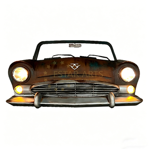 Décoration murale <span class=keywords><strong>vintage</strong></span> pour voiture sur mesure, tête de voiture en métal avec rangement pour espace commercial - Product Image 1