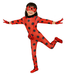 Costume de cosplay de chat noir pour enfants, combinaison de coccinelle, costume de performance d'Halloween pour filles - Product Image 2