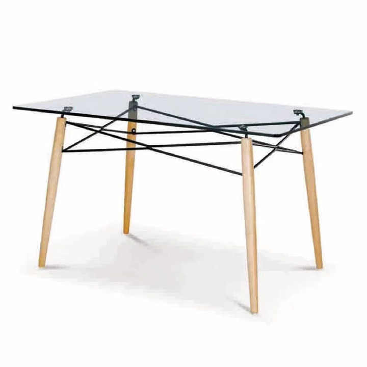 Minimalista Dining Tables With Wood Legs Tempered Glass Table Top For Restaurant Home Buy