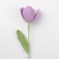 CLTF 5-Strang Gekämmte Baumwolle Tulpenblume Hochwertiger Blumenstrauß Einzelne Handgemachte Tulpe Heim-Tischdekoration Ornament