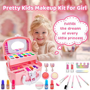 Trousse de Maquillage Jouet pour Filles, Valise de Maquillage Jouet, Jeu d'Imitation, Cadeaux pour Filles, Maquillage Réel Lavable Testé pour la Sécurité, Jouets Sac à Main - Product Image 4