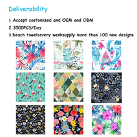 Custom Microfiber Sublimated Digital Sublimation BeachTowel Printed Logo Sports Promotion Personalized Soft Beach Towel on Beach