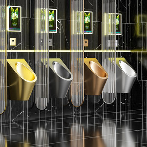<span class=keywords><strong>Urinoir</strong></span> mural moderne YINGJIE SS304 doré pour hommes, <span class=keywords><strong>sans</strong></span> <span class=keywords><strong>eau</strong></span>, en acier inoxydable, avec capteur, durable, de forme ovale, pour salle de bain, personnalisable OEM - Product Image 4