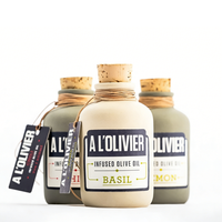 Bouteille en verre en céramique personnalisée de 250 ml 200 ml, bouteille en verre en céramique en porcelaine pour huile d'olive avec fermeture en liège