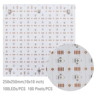 Lámina de Matriz de Puntos LED RGB Direccionables, DC12V, 100 LED, 250*250mm, Pantalla de Píxeles Flexible a Todo Color, Panel LED Digital