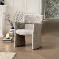 Fauteuil de salle à manger rembourré de style Mid-Century, luxe léger, avec dossier incurvé, chaise d'appoint pour coiffeuse ou chambre à coucher