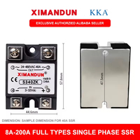 Chip Solid State Relay XIMANDUN TSMC Baru DA/DD/AA Fase Tunggal/Tiga Fase 8A-200A 3-32VDC/24-380VAC Garansi 12 Bulan