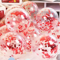 Ballons circulaires en latex à paillettes en gros, 12 pouces, transparents, pour anniversaire, mariage, Saint-Valentin, Nouvel An, camping, fête