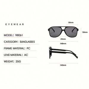Lunettes de soleil carrées surdimensionnées vintage rétro noires et jaunes avec logo personnalisé pour hommes et femmes - Product Image 6