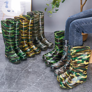 Bottes de pluie QF1 pour hommes, camouflage, antidérapantes, résistantes à l'usure, chaussures en caoutchouc chaudes, <span class=keywords><strong>tube</strong></span> haut, lave-auto, eau, <span class=keywords><strong>plastique</strong></span>, pluie - Product Image 5