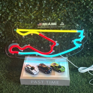 Luces de Neón de la Pista de Carreras F1 de <span class=keywords><strong>Miami</strong></span>, 5.412KM, Multicolor, Decoración de Pared para Cuarto de Hombre, Regalo para Fanáticos de las Carreras - Product Image 2