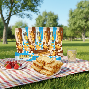 บิสกิตแซนวิชแบบเวเฟอร์รสชาติโซดาชีส โฮลวีต ฮาลาล แท้ ทอดกรอบ เค็มน้อย ไขมันต่ำ บรรจุถุง 1000 กรัม - Product Image 5