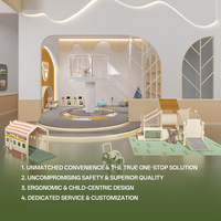 Hikeylove Aire de jeux intérieure moderne pour enfants, maison de jeux, salle de jeux, équipement de jeu en bois, ensemble de meubles pour maternelle, école maternelle, école