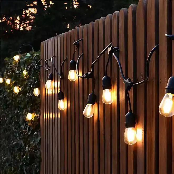 Popolare all'aperto 24V S14 E26 E27 presa LED lampadina a filamento luci stringa per il Patio decorazioni natalizie