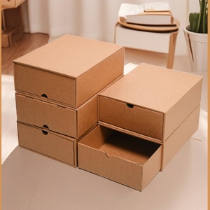 Baoren Wholesale Kraft Paper Drawer Shoe Storage <b>Boxes</b> with Clear Window Recyclable for Shoes Clothing Organization <b>Boxes</b> - Product Image 1