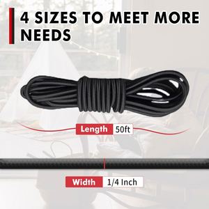 Cuerda Elástica de Alta Resistencia de 1/4 de Pulgada con Recubrimiento Trenzado, Cuerda Elástica para Camping, Tiendas de Campaña, Bolsas, Ropa, Kayak y Actividades al Aire Libre - Product Image 2