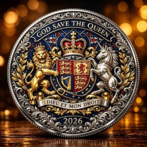 Pièce commémorative du 100e anniversaire de la reine <span class=keywords><strong>Elizabeth</strong></span> <span class=keywords><strong>II</strong></span> 1926-2026, pièce souvenir royale britannique avec couronne et Corgi, cadeau de collection - Product Image 6