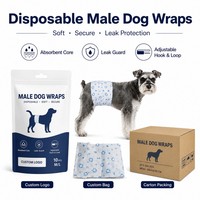 Bandes Abdominales Jetables pour Chiens Mâles, Réglables, Anti-Fuites, en Film PE Non Tissé Doux, Super Absorbantes, pour Incontinence, Personnalisation OEM