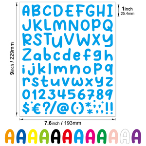 Autocollants en vinyle lettres et chiffres 12 couleurs, auto-adhésifs, feuille d'autocollants DIY pour boîtes aux lettres, vitres, portes, voitures, lettres autocollantes - Product Image 5