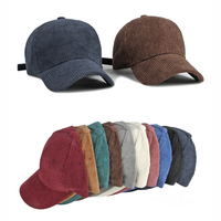 Gorra de béisbol de pana Unisex gorra ajustable sombrero Polo deporte Casual sólido Otoño Invierno gorra para el sol deportes logotipo personalizado