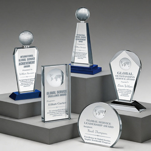 Trophée en cristal noble, <span class=keywords><strong>prix</strong></span> du champion, design <span class=keywords><strong>globe</strong></span> pour événements sportifs, reconnaissance d'entreprise - Product Image 2