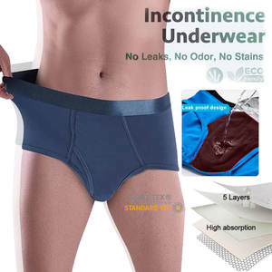 Culottes d'incontinence <span class=keywords><strong>pour</strong></span> hommes personnalisées en usine, culottes absorbantes <span class=keywords><strong>lavables</strong></span> et réutilisables <span class=keywords><strong>pour</strong></span> l'incontinence - Product Image 1