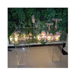 Tavolo da sposa in acrilico personalizzato trasparente di vendita calda tavolo da sposa in acrilico fantasma da sposa per eventi