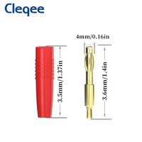 Connecteurs banane Cleqee à courant élevé 4 mm, broches en cuivre plaqué or pour câble de haut-parleur/bricolage électrique, test de multimètre