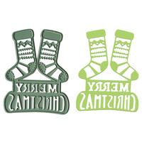 Matrices de découpe en métal motif chaussette de Noël pour scrapbooking, fabrication de cartes de fêtes DIY, pochoir de gaufrage en acier