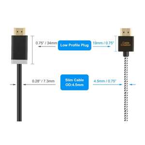 CableCreation 18Gbps <span class=keywords><strong>UHD</strong></span> mâle à mâle pour câble HDMI résolution <span class=keywords><strong>4K</strong></span> 60Hz pour projecteur HTV moniteur d'ordinateur <span class=keywords><strong>lecteur</strong></span> DVD - Product Image 3