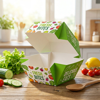 Boîte d'emballage en papier kraft hexagonal durable avec logo personnalisé pour les plats à emporter rapides